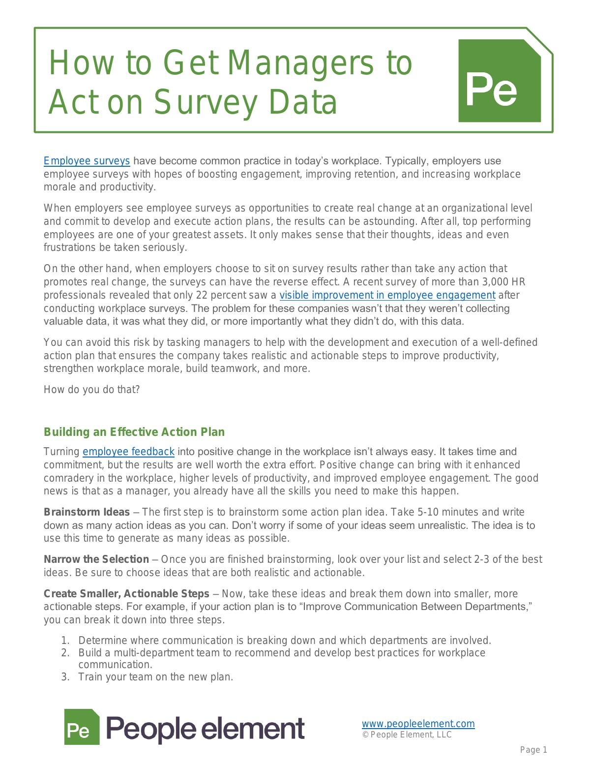 How to Get Managers to Act on Survey Data