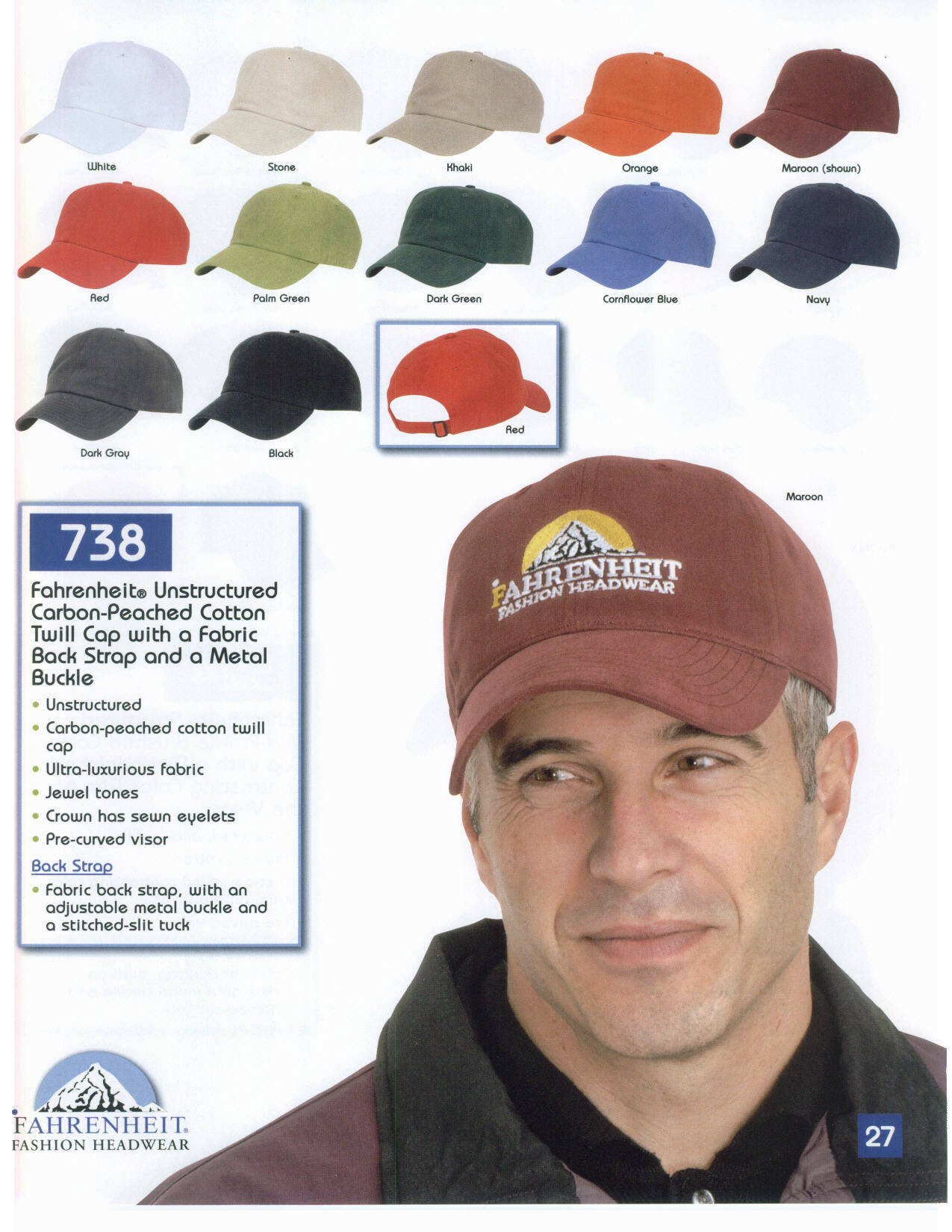 Unstructured Carbon Peached Cotton Twill Cap