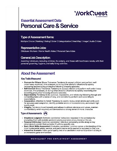 Personal Care & Service Industry Assessment