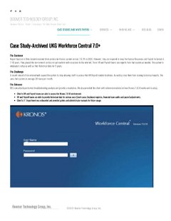 Case Study-Archived UKG Workforce Central 7.0