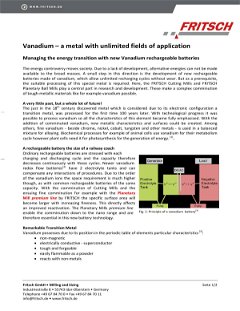 Vanadium – a metal with unlimited fields of application