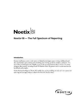 Noetix BI — The Full Spectrum of Reporting