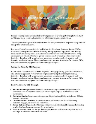 ERG Best Practices and Keys to Success