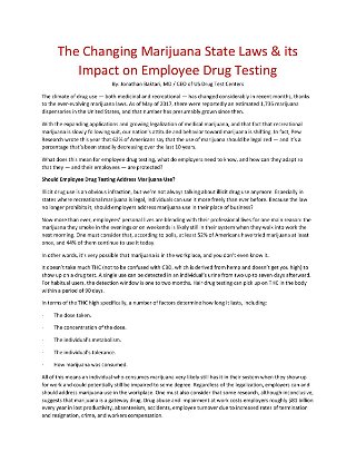 The Changing Marijuana State Laws & its Impact on Employee Drug Testing