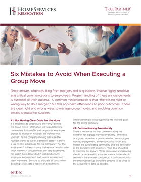 Six Mistakes to Avoid When Executing a Group Move