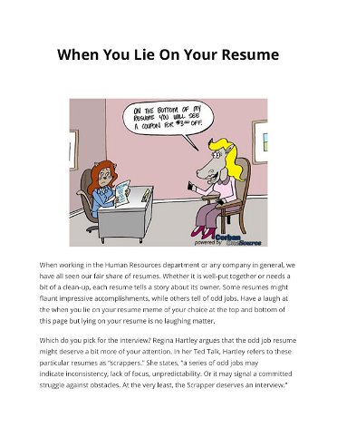 When You Lie On Your Resume 