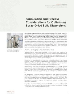 Formulation and Process Considerations for Optimising Spray-Dried Solid Dispersions