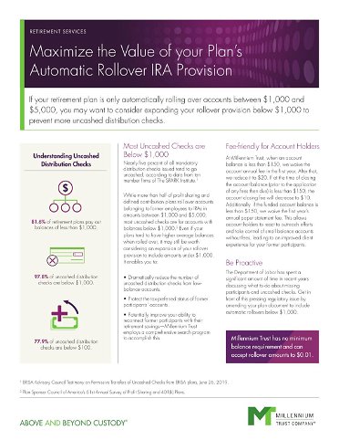 Maximize the value of your plan’s automatic rollover IRA provision