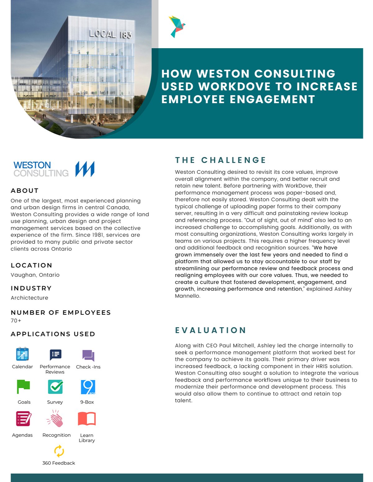 How Weston Consulting Used WorkDove To Increase Employee Engagement