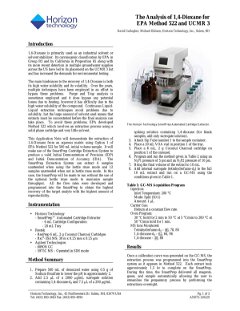 The Analysis of 1,4-Dioxane for EPA Method 522 and UCMR 3