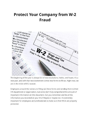 Protect Your Company from W-2 Fraud   