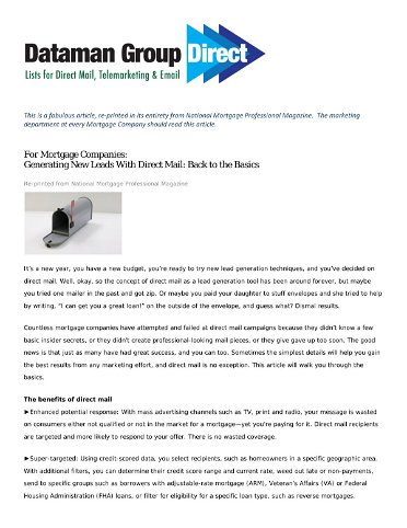 Direct Mail Marketing Tips for Mortgage Companies