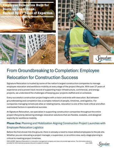 From Groundbreaking to Completion: Employee Relocation for Construction Success