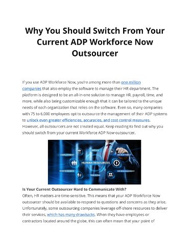 Why You Should Switch From Your  Current ADP Workforce Now  Outsourcer