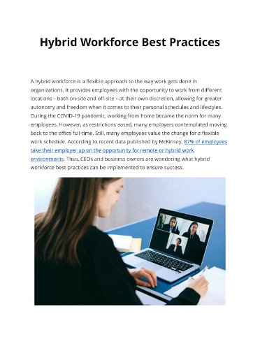 Hybrid Workforce Best Practices