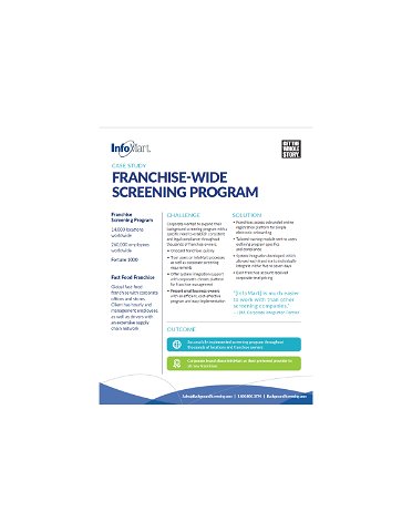 Standardized Screening for Thousands of Franchise Owners
