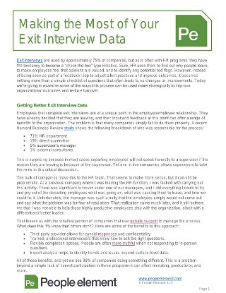 Making the Most of Your Exit Interview Data
