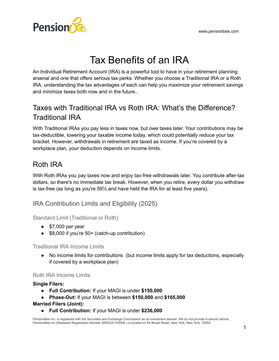 Tax Benefits of an IRA