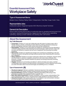 Workplace Safety Industry Assessment