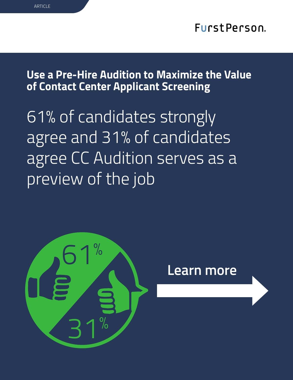 Use a Pre-Hire Audition to Maximize the Value of Contact Center Applicant Screening