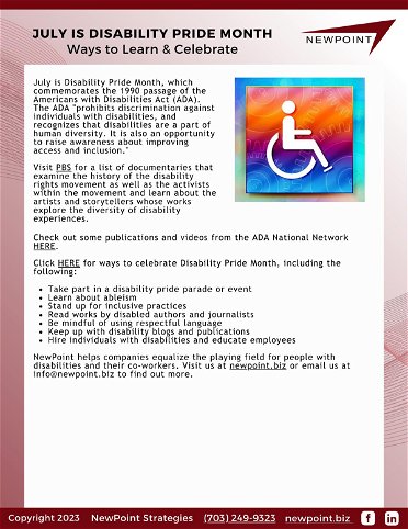 July is Disability Pride Month - Ways to Learn and Celebrate