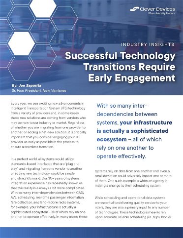 Successful Technology Transitions Require Early Engagement