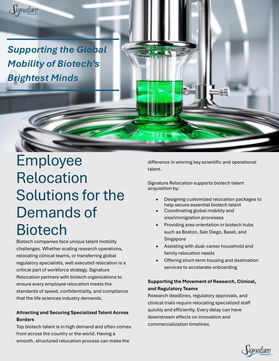 Employee  Relocation  Solutions for the  Demands of  Biotech 