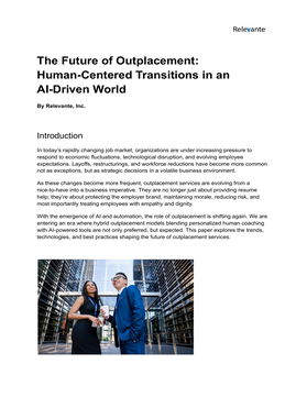 The Future of Outplacement:  Human-Centered Transitions in an AI-Driven World 