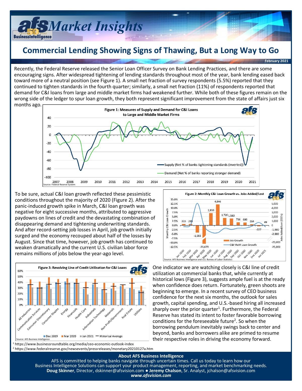 BI Market Insights-Commercial Lending Showing Signs of Thawing, But a Long Way to Go 