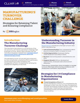 Manufacturing's Turnover Challenge: Strategies for Retaining Talent and Ensuring Compliance