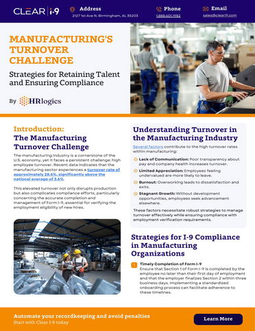 Manufacturing's Turnover Challenge: Strategies for Retaining Talent and Ensuring Compliance