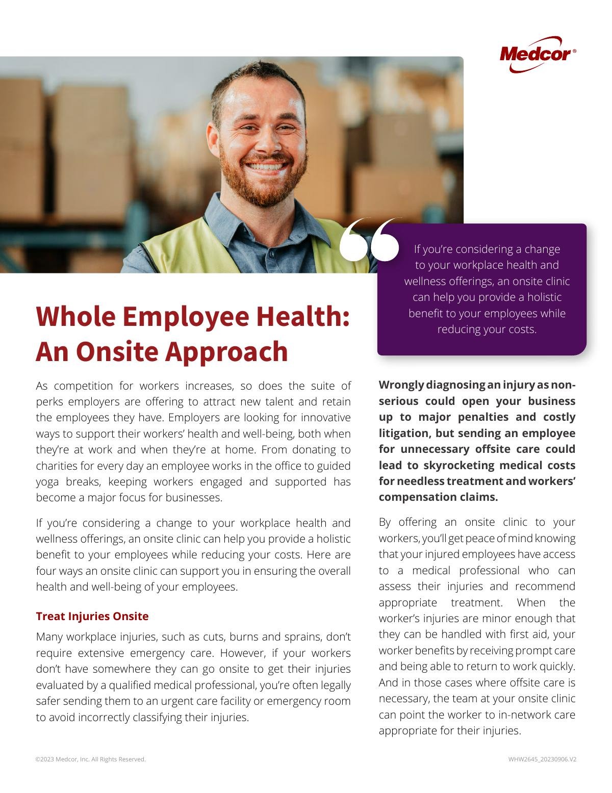 Whole Employee Health: An Onsite Approach