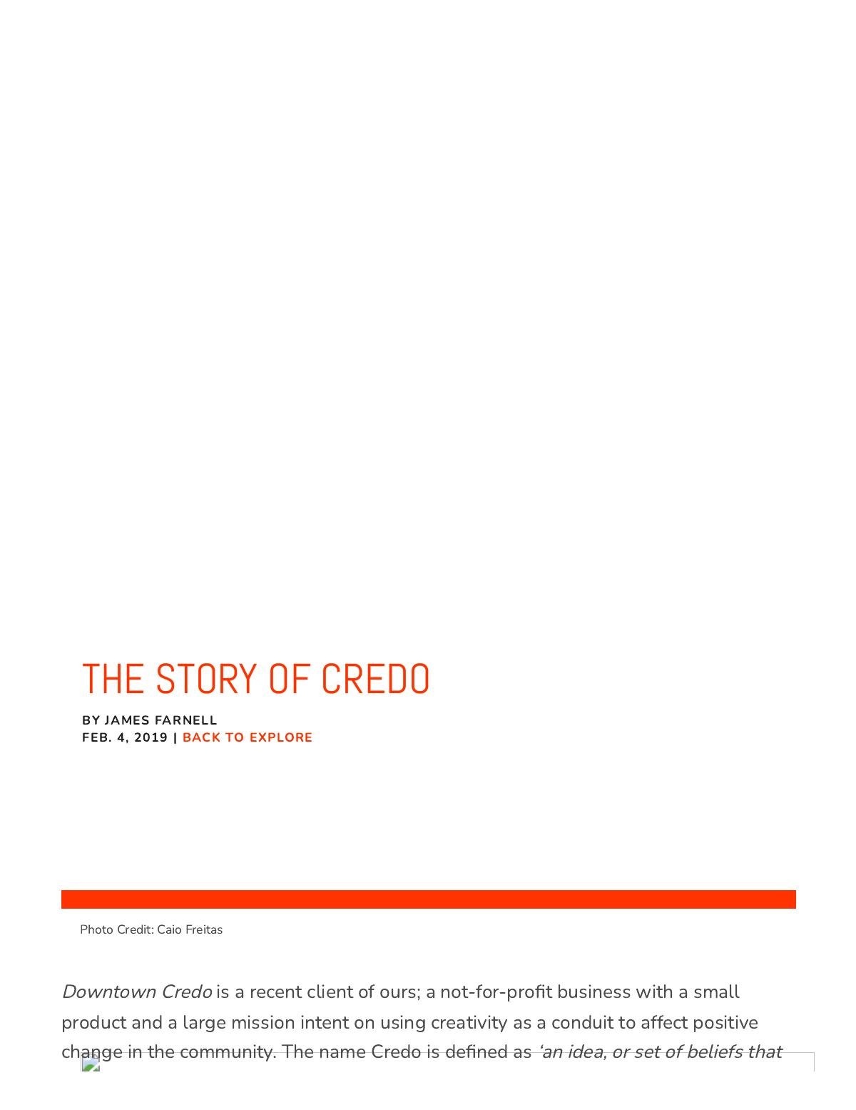 The Story of Credo
