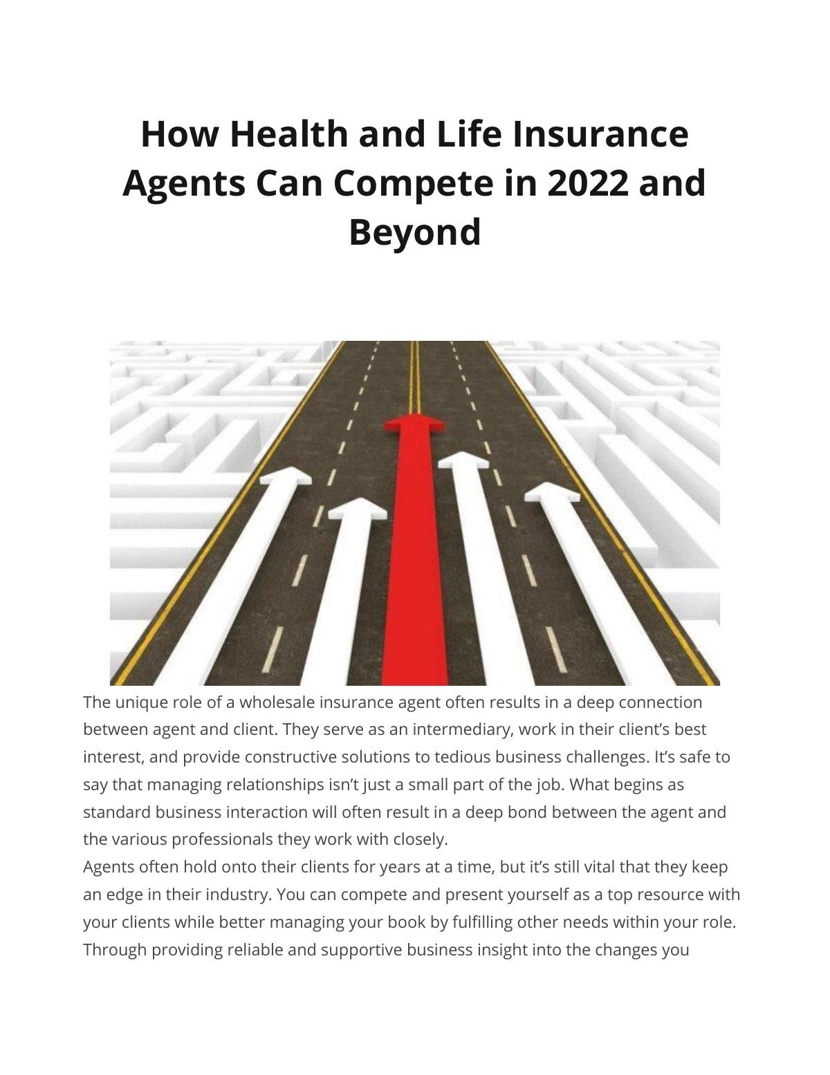 How Health and Life Insurance Agents Can Compete in 2022 and Beyond   