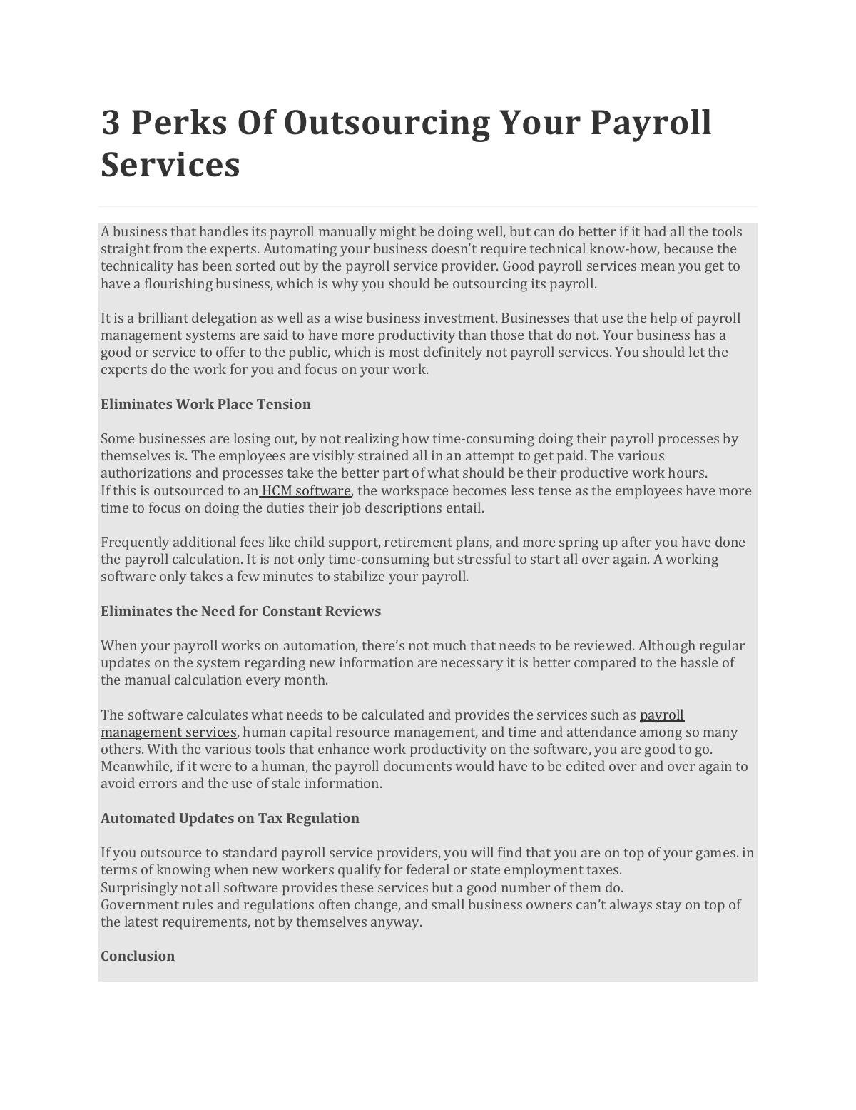 3 Perks Of Outsourcing Your Payroll Services