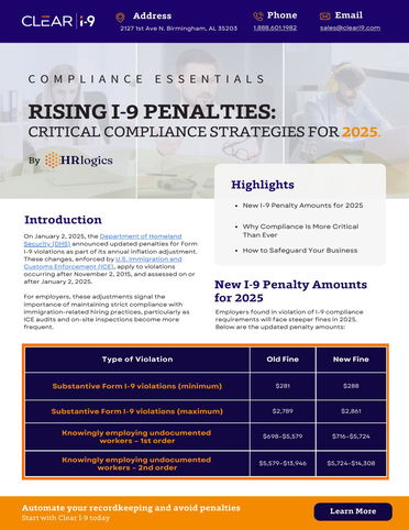 Rising I-9 Penalties: Critical Compliance Strategies for 2025