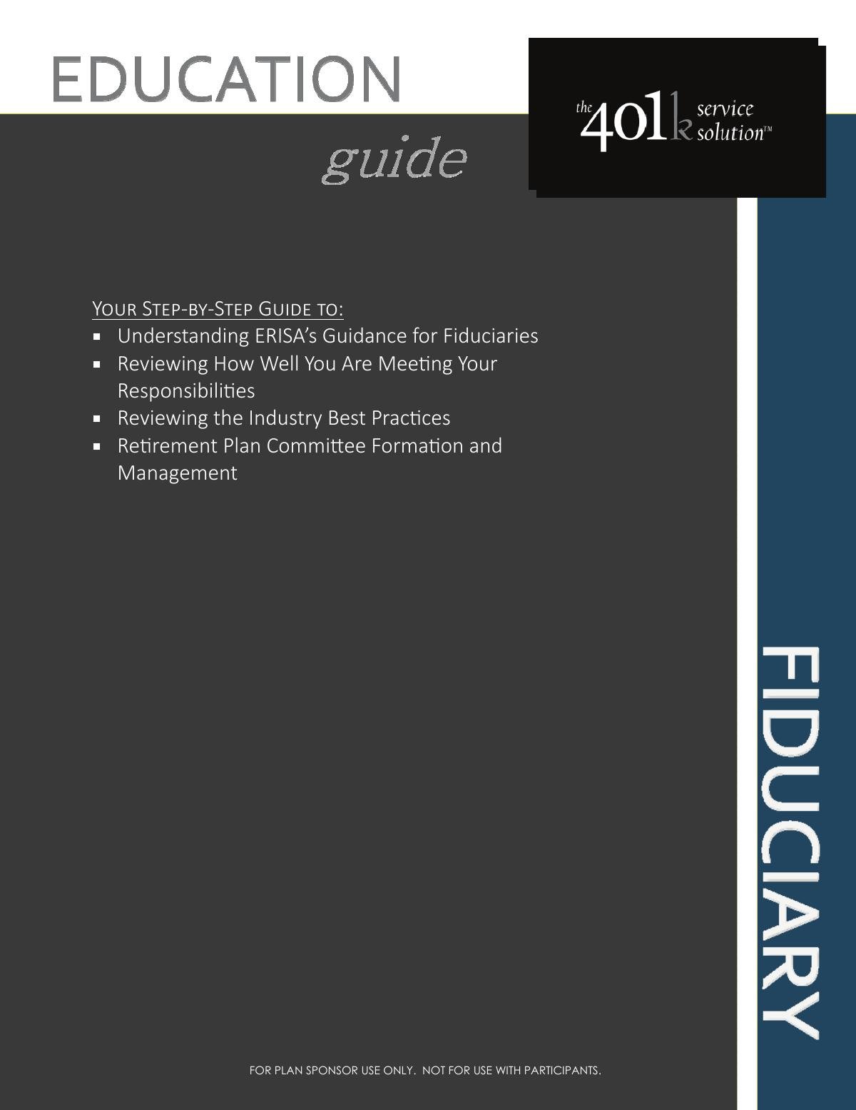 Fiduciary Responsibility Guide for HR Directors and Plan Sponsors
