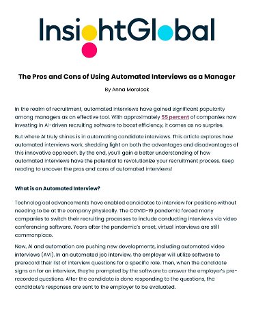 The Pros and Cons of Using Automated Interviews as a Manager