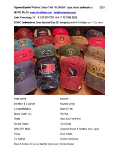 More Sales: Menu for 'Florida' caps, visors & buckets