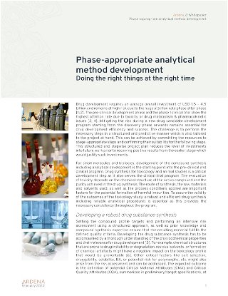 Phase-appropriate analytical method development