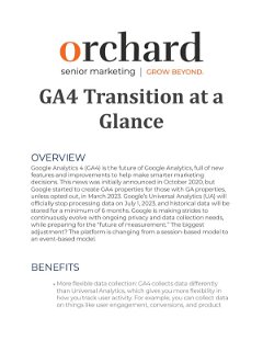 GA4 Transition at a Glance