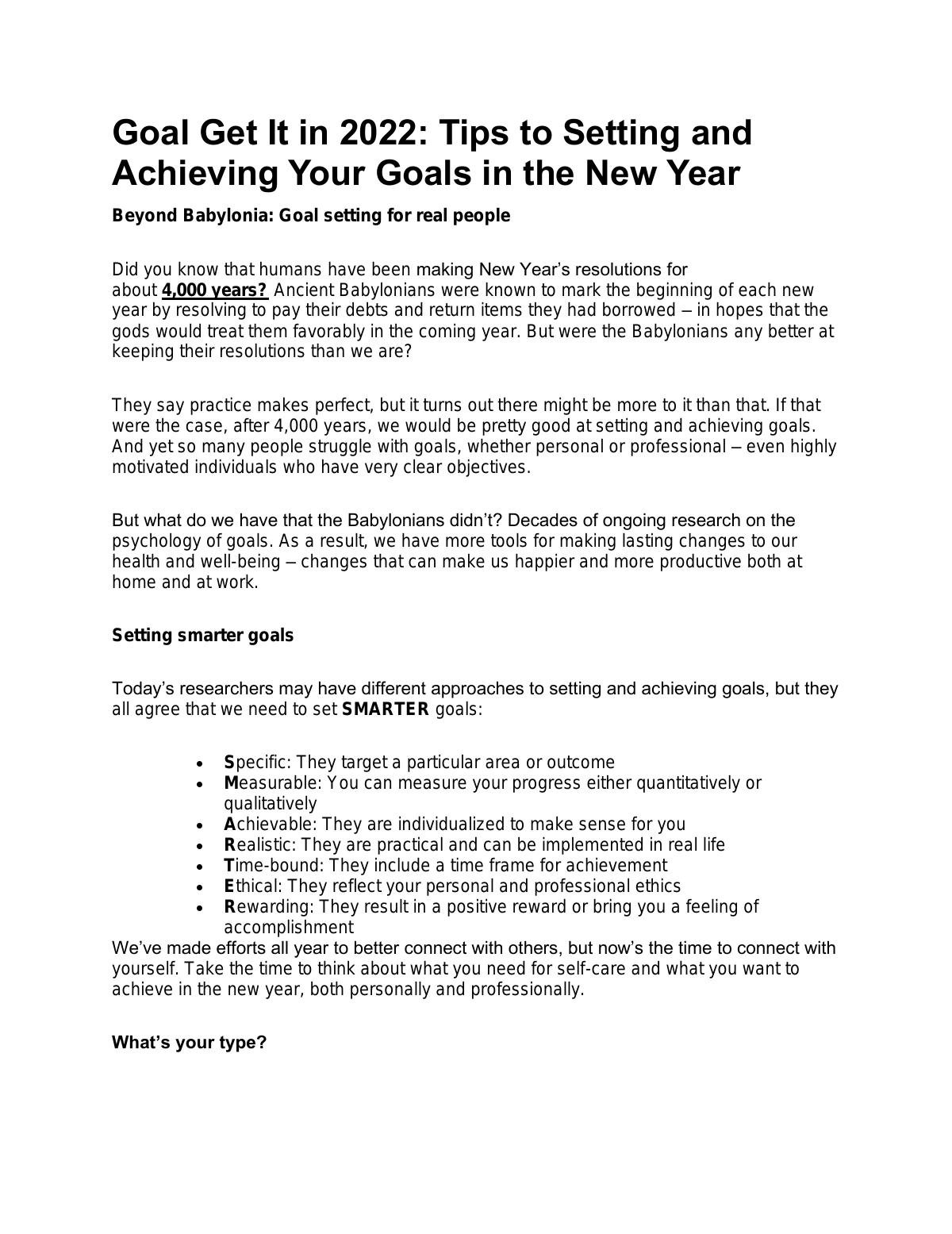 Goal Get It in 2022: Tips to Setting and Achieving Your Goals in the New Year