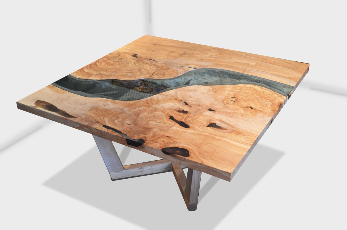 Straight edge dining table