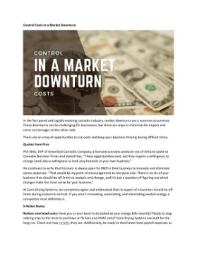 Control Costs in a Market Downturn