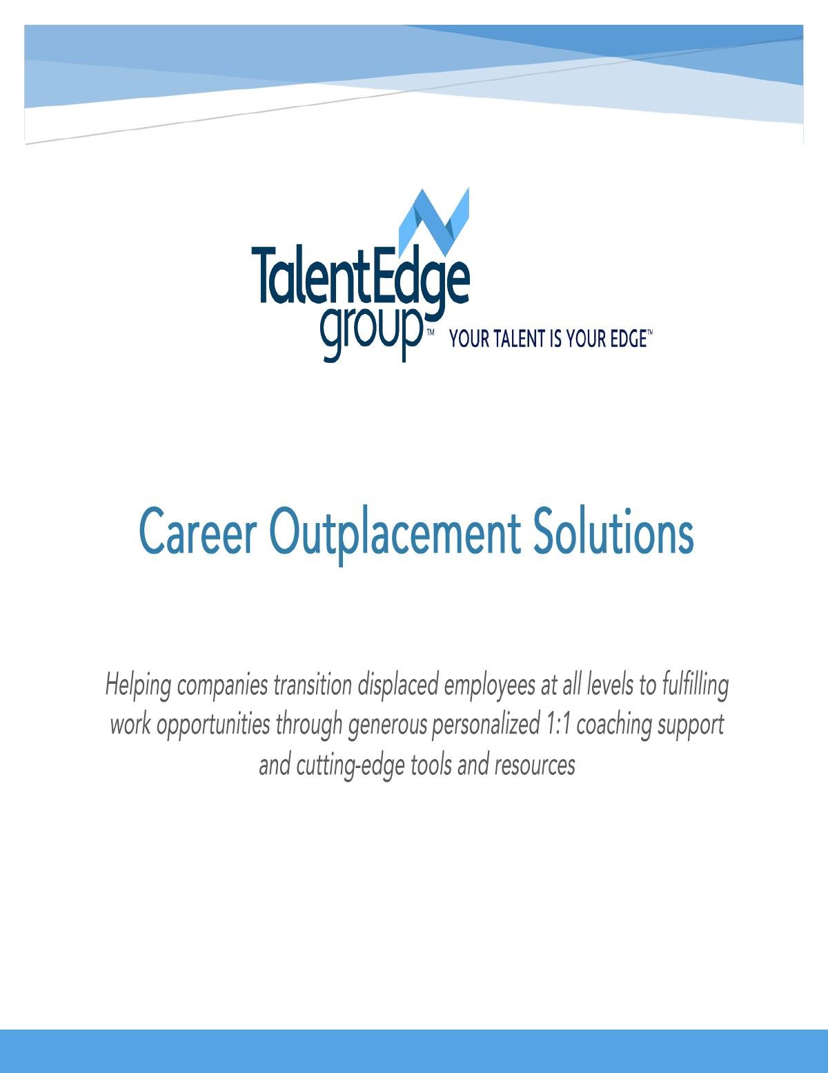 Talent Edge Group Career Outplacement Solutions