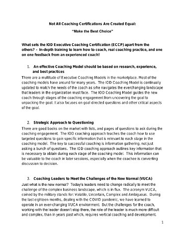 Not All Coaching Certifications Are Created Equal: “Make the Best Choice”