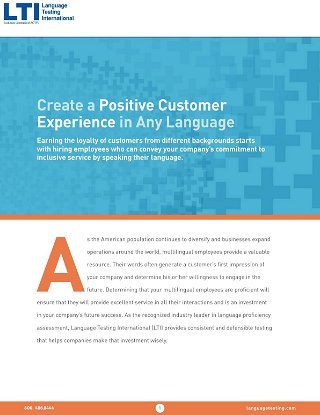 Creating a Positive Customer Experience in Any Language!
