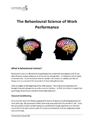 The Behavioural Science of Work Performance