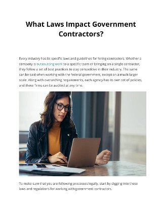 What Laws Impact Government Contractors? 