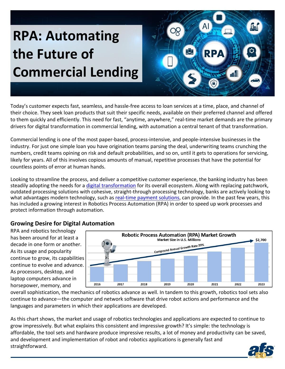 RPA: Automating the Future of Commercial Lending